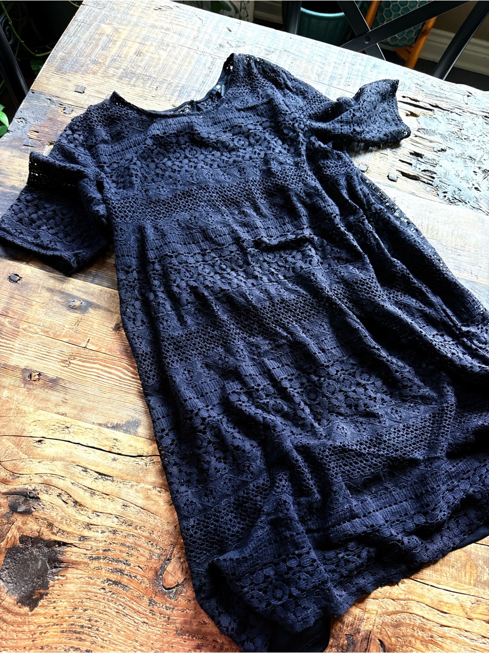 H&M Black Crochet Lace dress Size L